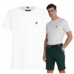 Tommy Hilfiger - T-shirt męski bawełniany z logo, biały