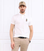 Ralph Lauren - koszulka polo męska bawełniana z logo, biała - obrazek 3