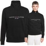 Tommy Hilfiger - bluza męska bawełniana z logo, czarna
