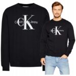 Calvin Klein - bluza męska bawełniana z logo, czarna