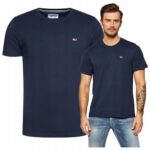 Tommy Hilfiger - T-shirt męski bawełniany z logo, granatowy