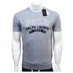 Polo Ralph Lauren - T-shirt męski bawełniany z logo, szary