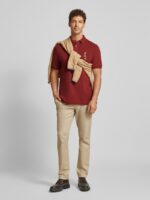 Ralph Lauren - koszulka polo męska bawełniana z logo, bordowy - obrazek 8