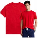 Ralph Lauren - T-shirt męski bawełniany, czerwony