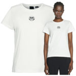 Pinko - T-shirt damski bawełniany z logo, biały