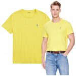 Ralph Lauren - T-shirt męski bawełniany, żółty