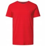 Tommy Hilfiger - koszulka męska bawełniana z logo, czerwona