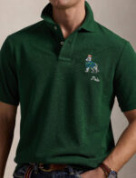 Ralph Lauren - koszulka polo męska bawełniana z logo, zielona - obrazek 6