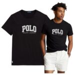 Polo Ralph Lauren - T-shirt męski bawełniany z logo, czarny