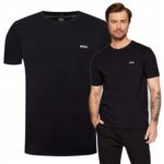 Hugo Boss - koszulka damska bawełniana z logo, czarna