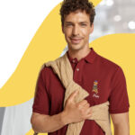 Ralph Lauren - koszulka polo męska bawełniana z logo, bordowy - obrazek 14