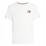 Tommy Hilfiger - T-shirt męski bawełniany z logo, biały