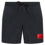 Hugo Boss - kąpielówki męskie z logo, czarne