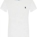 Polo Ralph Lauren - T-shirt damski bawełniany z logo, biały
