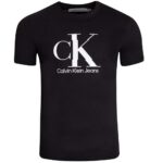 Calvin Klein Jeans - T-shirt męski bawełniany z logo, czarny