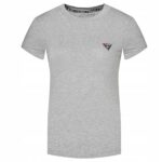 Guess - T-shirt damski bawełniany z logo, szary - obrazek 2