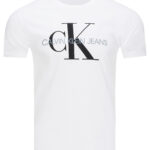 Calvin Klein Jeans - T-shirt męski bawełniany z logo, biały