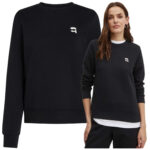 Karl Lagerfeld - bluza damska bawełniana z logo, czarna