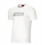 Hugo Boss - T-shirt męski bawełniany z logo, biały