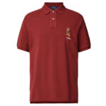 Ralph Lauren - koszulka polo męska bawełniana z logo, bordowy - obrazek 2