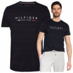 Tommy Hilfiger - T-shirt męski bawełniany z logo, czarny