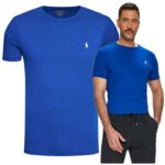 Ralph Lauren - T-shirt męski bawełniany, niebieski