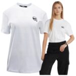 Karl Lagerfeld - T-shirt damski bawełniany z logo, biały