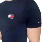 Tommy Hilfiger - T-shirt męski bawełniany z logo, granatowy
