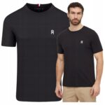 Tommy Hilfiger - T-shirt męski bawełniany z logo, czarny
