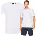 Hugo Boss - koszulka damska bawełniana z logo, biała