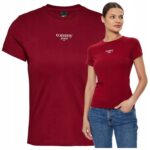Tommy Hilfiger - T-shirt damski bawełniany z logo, czerwony