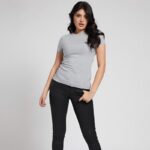 Guess - T-shirt damski bawełniany z logo, szary - obrazek 7