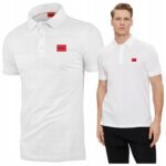 Hugo Boss - koszulka polo damska bawełniana z logo, biała