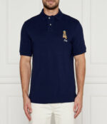 Ralph Lauren - koszulka polo męska bawełniana z logo, granatowa - obrazek 3
