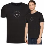 Tommy Hilfiger - T-shirt męski bawełniany z logo, czarny