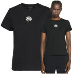 Pinko - T-shirt damski bawełniany z logo, czarny