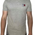 Tommy Hilfiger - T-shirt męski bawełniany z logo, szary