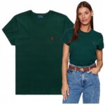 Polo Ralph Lauren - T-shirt damski bawełniany z logo, zielony