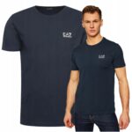 EA7 Emporio Armani - T-shirt męski bawełniany z logo, granatowy