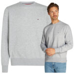 Tommy Hilfiger - bluza męska bawełniana z logo, szara