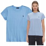 Polo Ralph Lauren - T-shirt damski bawełniany z logo, niebieski