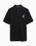 Ralph Lauren - koszulka polo męska bawełniana z logo, czarna - obrazek 8