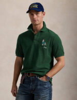 Ralph Lauren - koszulka polo męska bawełniana z logo, zielona - obrazek 3