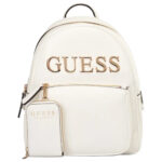 Guess - plecak damski z logo, biały