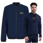 EA7 Emporio Armani - bluza męska bawełniana z logo, granatowa