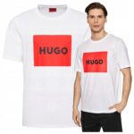 Hugo Boss - T-shirt męski bawełniany z logo, biały
