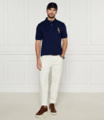 Ralph Lauren - koszulka polo męska bawełniana z logo, granatowa - obrazek 4