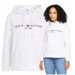 Tommy Hilfiger - bluza damska bawełniana z logo, biała