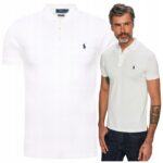 Ralph Lauren - koszulka polo męska bawełniana z logo, biała