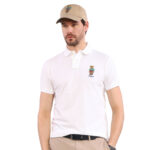 Ralph Lauren - koszulka polo męska bawełniana z logo, biała